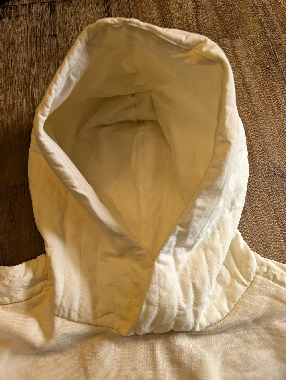 ADIDAS Harden Quilted Basketball French Tery Hoodie In Ivory Size L